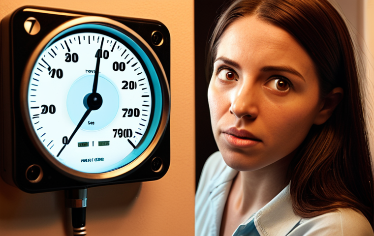 **
A smart meter displaying energy consumption data. Focus on the kWh reading. Soft, inviting lighting. In the background, a woman is looking at the meter with a magnifying glass and an expression of curiosity and determination. The overall feel should be educational and empowering, not intimidating. Style: realistic, slightly warm color palette.
**