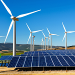 **

"A modern, sustainable hydrogen production plant in the Spanish countryside, featuring solar panels and wind turbines, fully clothed engineers in professional attire inspecting the equipment, clear blue sky, rolling hills in the background, safe for work, appropriate content, perfect anatomy, natural proportions, professional photography, high quality, bright and clean."

**