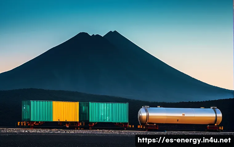 리튬이온 배터리 기술 - 20/km”. Visible components: sodium‑ion modules stacked in modular racks, cooling manifold pipes, PCM...