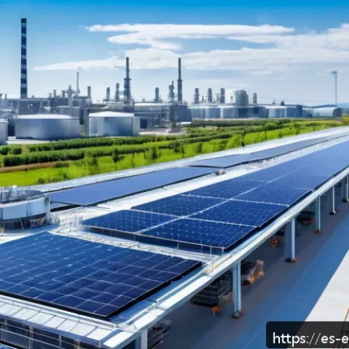 탄소 중립 기술 전략 - A modern industrial factory in Spain utilizing advanced artificial intelligence technology to optimi...